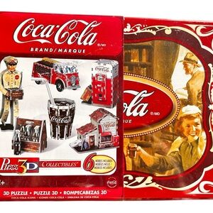 Coca Cola Red Puzzle Game Set New